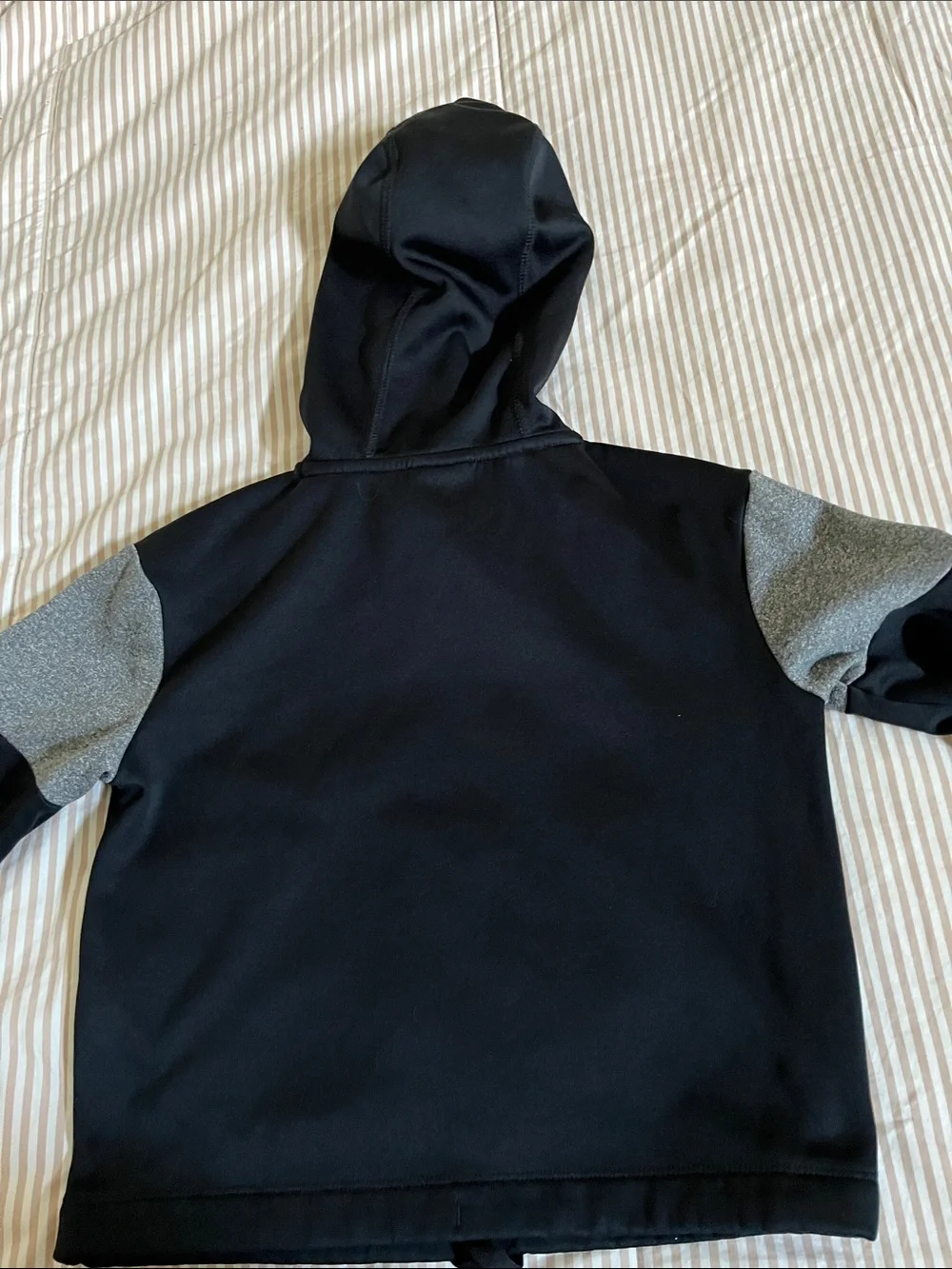 Nike Black & Gray Kids Hoodie with Purple Swoosh